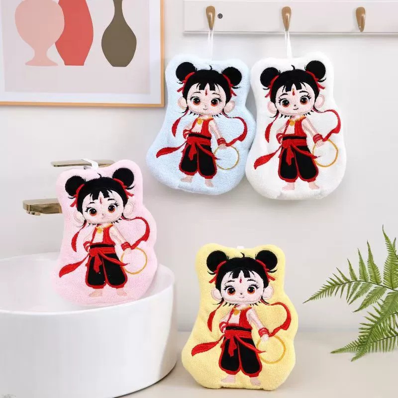 サンゴのフリース漫画ハンギングスクエアタオル